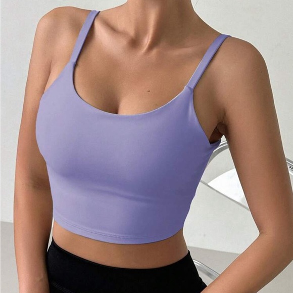 Low Cut Back Cami Cropped Top Padded Bralette Bra Black - Picture 10 of 16